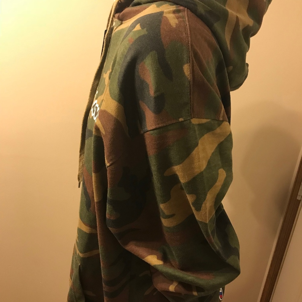 Champion Camo Vintage Hooded Sweatshirt Hoodie Men - Picture 3 of 6